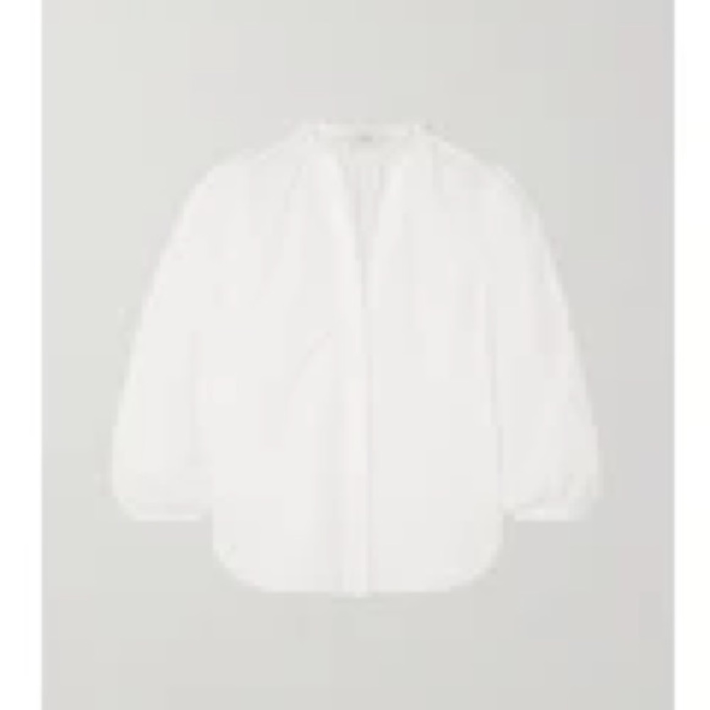 VINCE White Blouse with Puff Sleeves